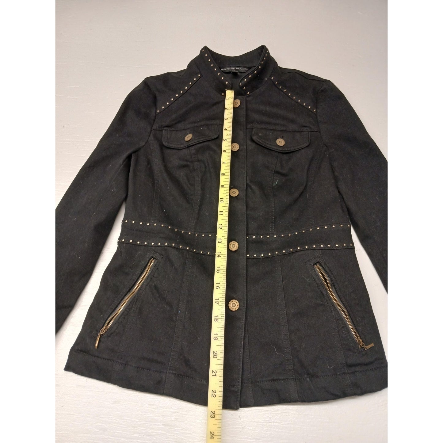 White House Black Market All Black (8) Women's Coat