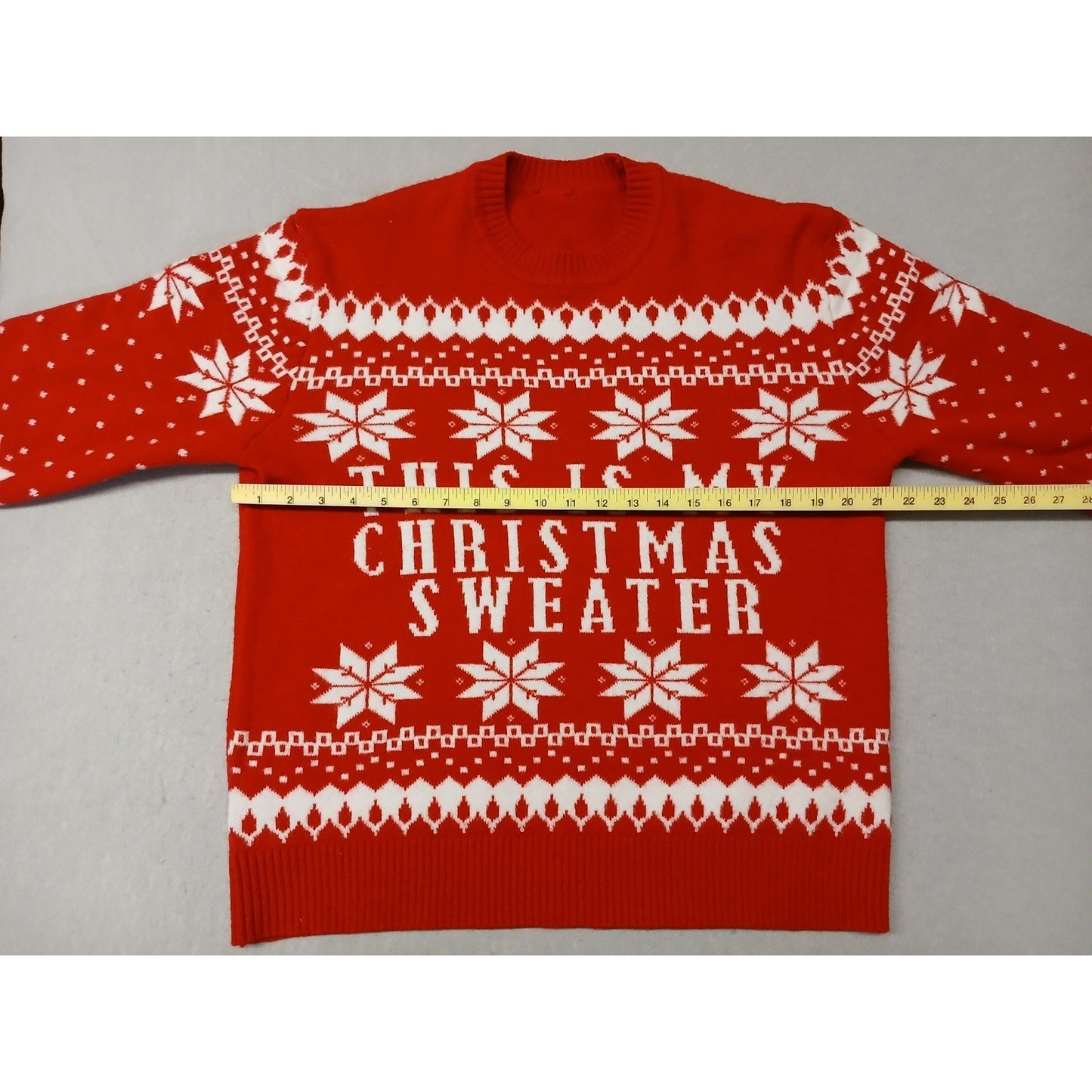 Red (21x22") Knitted Crew Neck Ugly Sweater