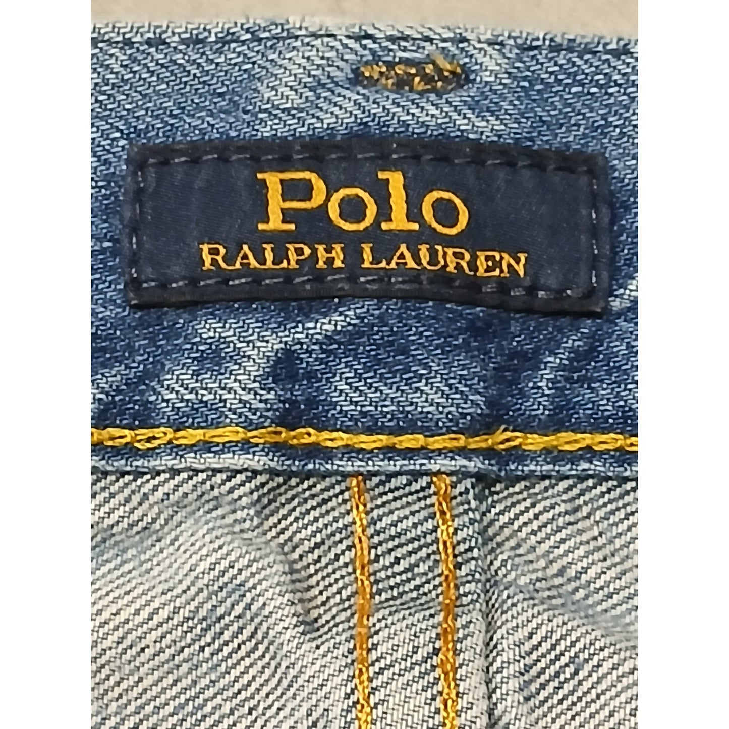 Polo R. Lauren (44Bx32) Men's Straight Leg Blue Denim Jeans