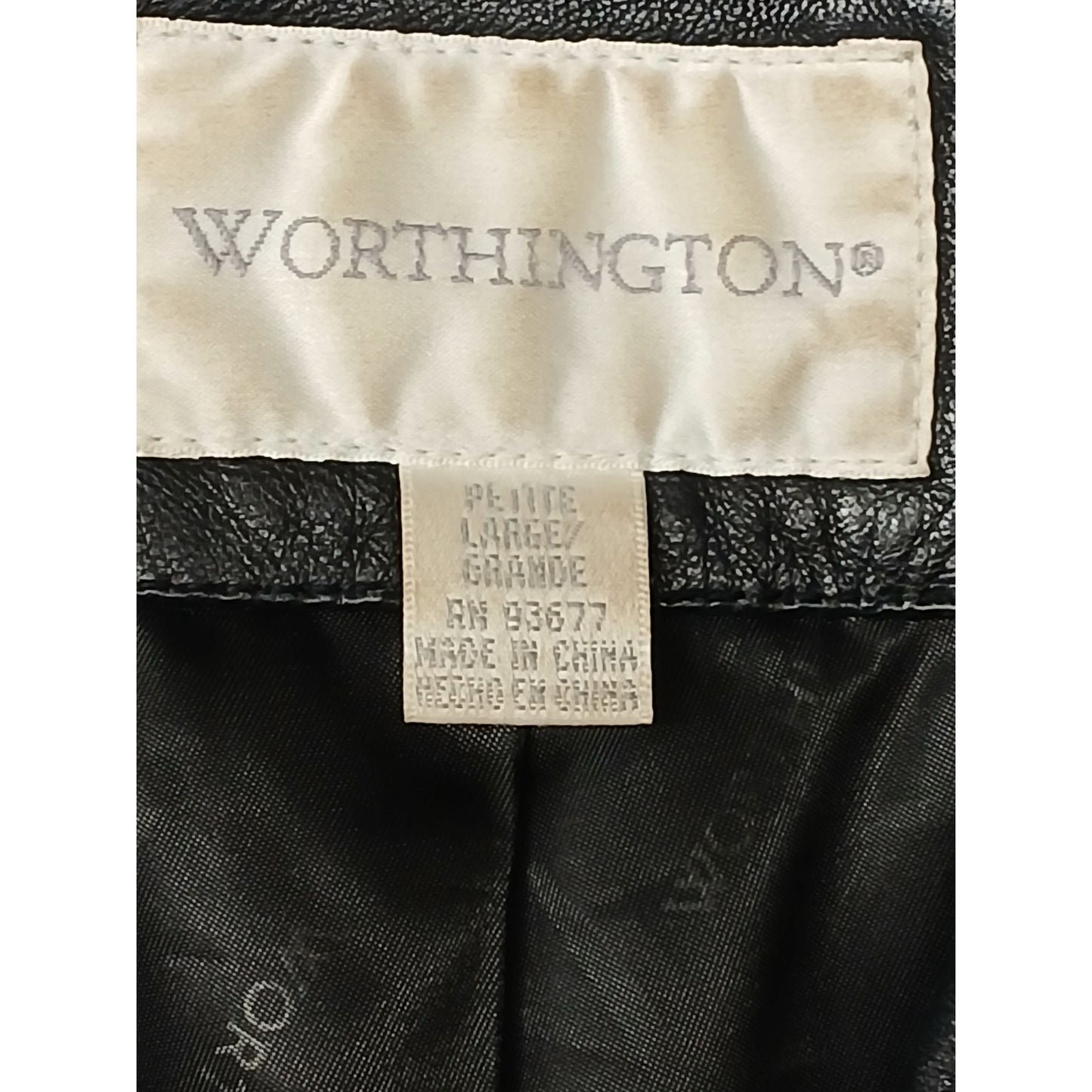 Worthington (Large) Vintage Genuine Basic Zip Leather Jacket