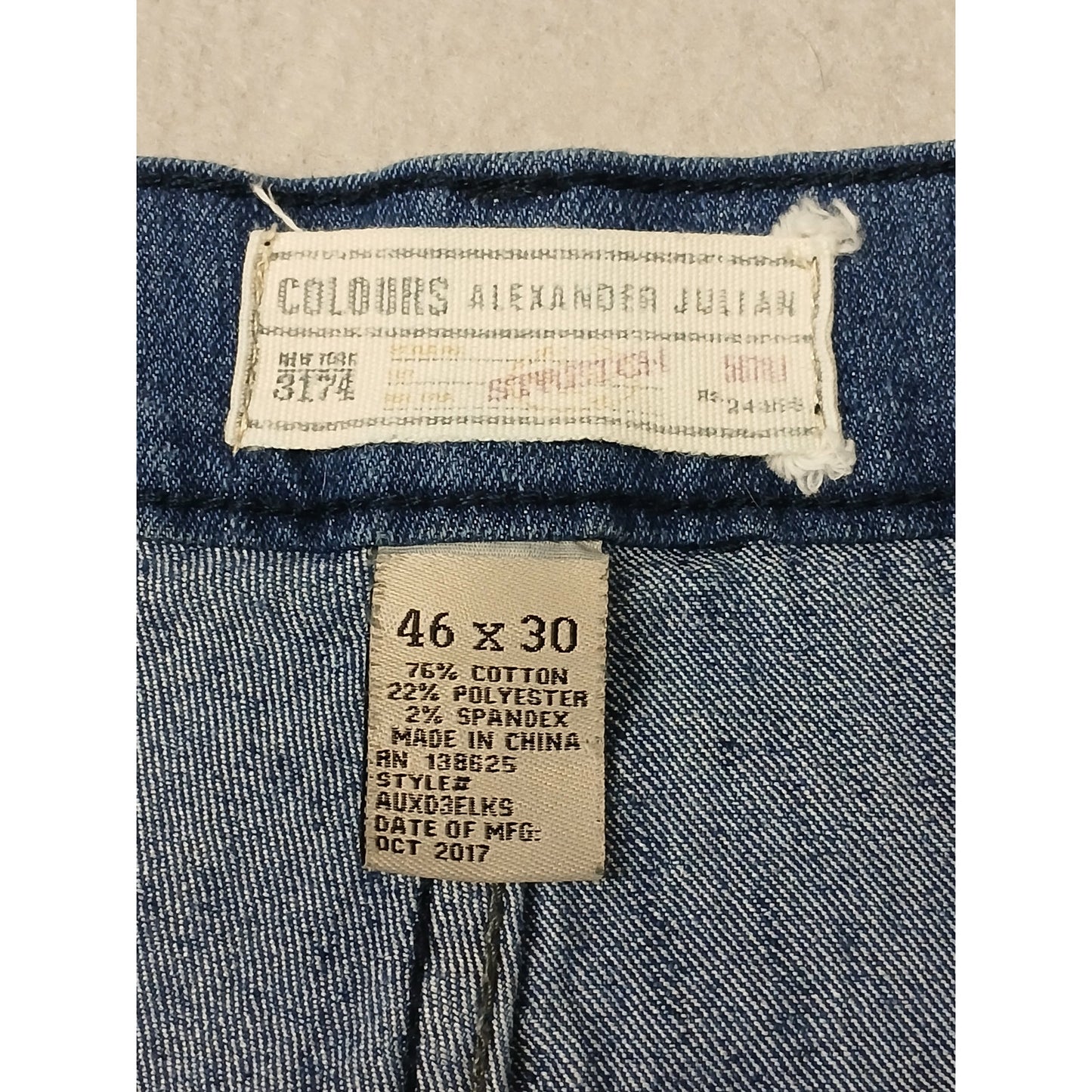 Colours (46x30) Men's Stretch Straight Blue Denim Jeans