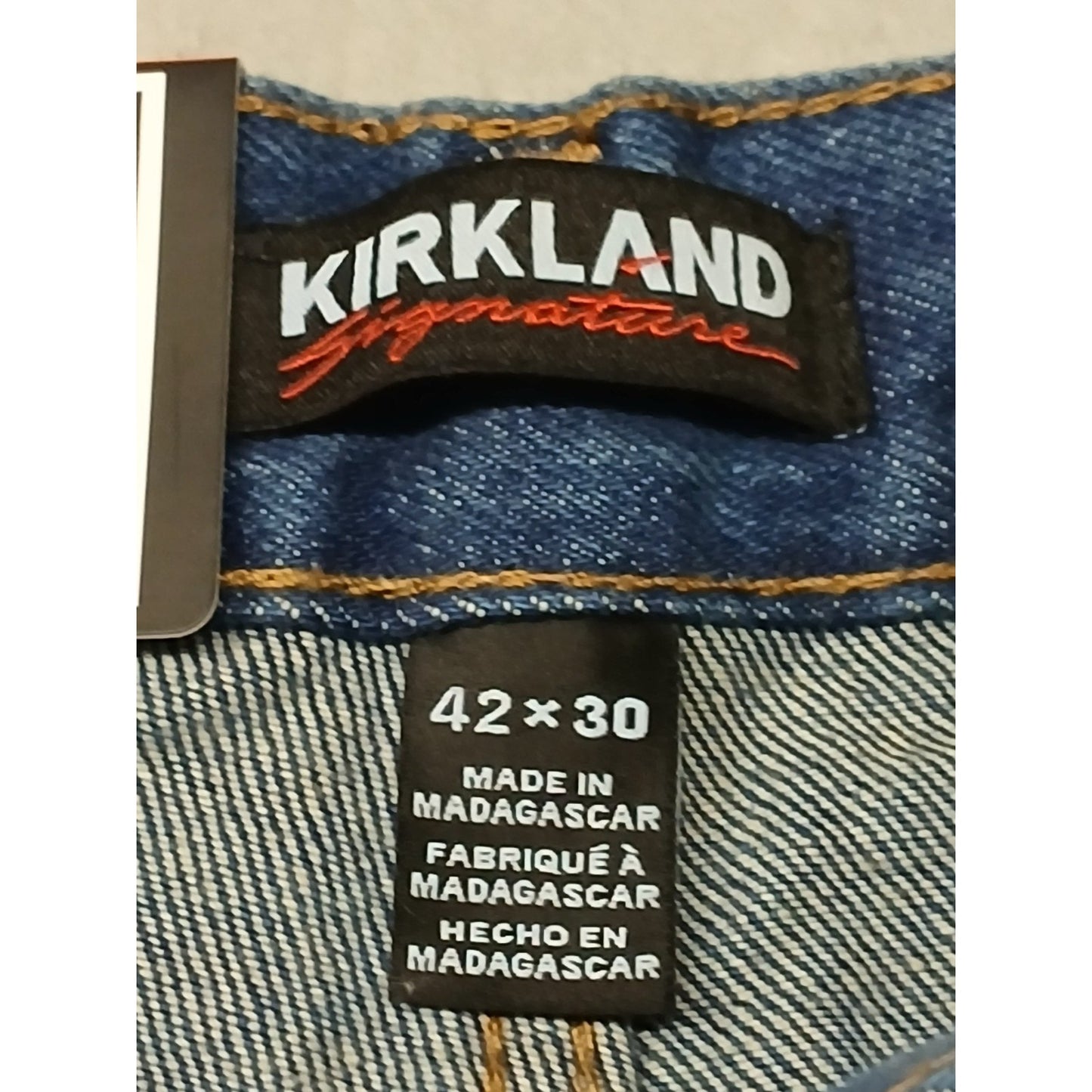 Kirkland (42x30) Men's Straight Leg Blue Denim Jeans