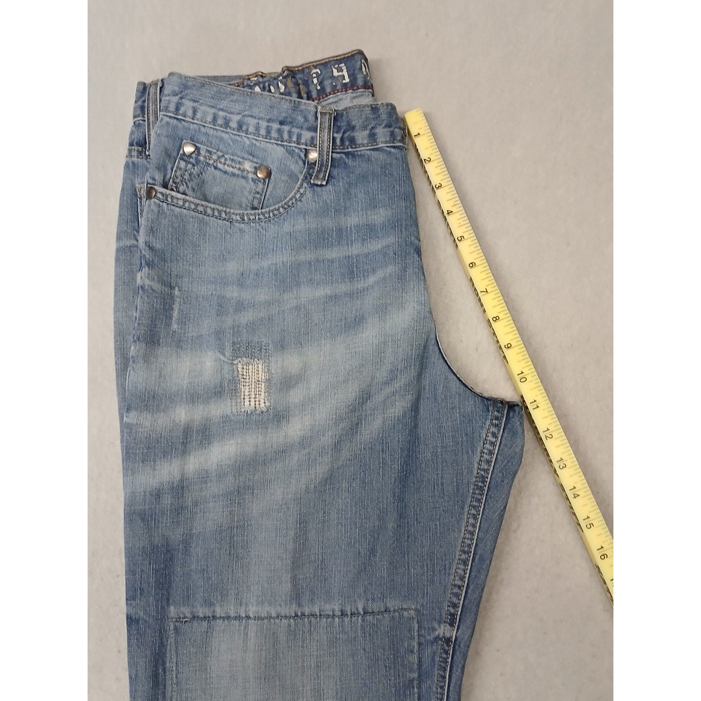 Southern Thread (36x34) Y2K Baggy Wide Blue Denim Jeans