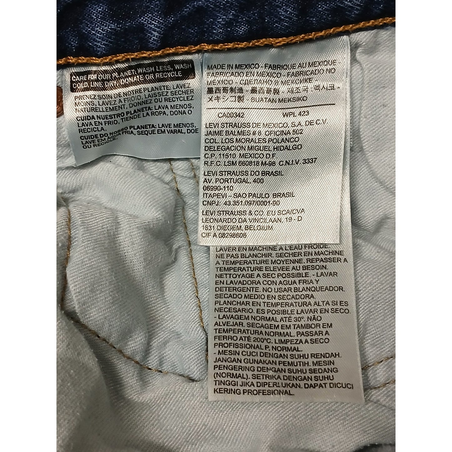 Levi's 501 (38x32) Original Fit Straight Blue Denim Jeans