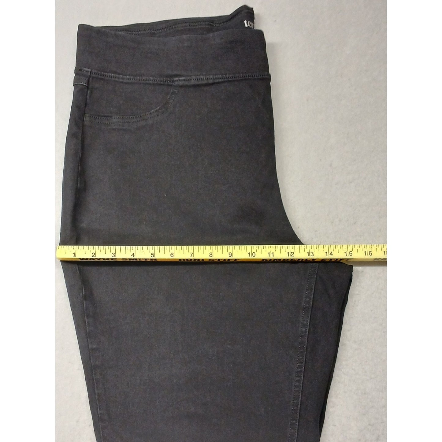 Terra & Sky (2X) Women's Black Stretch Straight Denim Pants