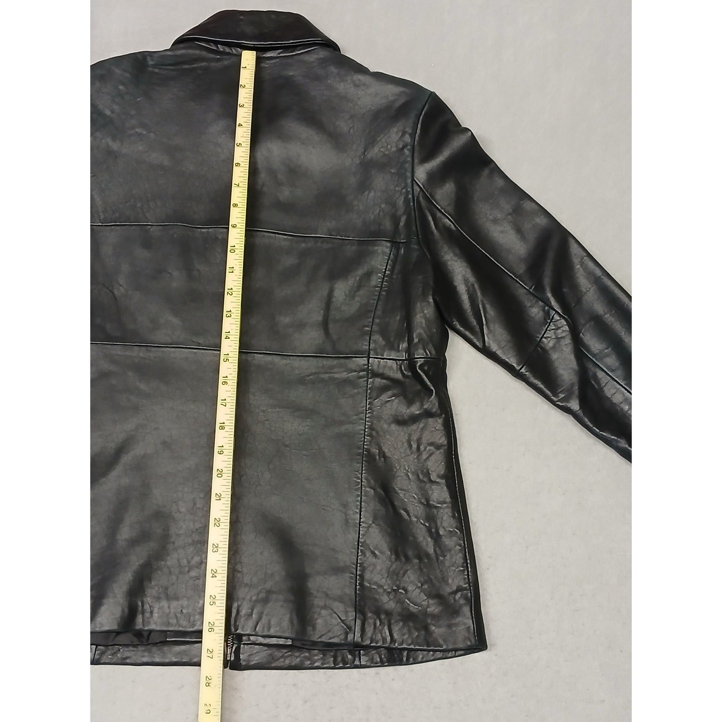 Merona (Medium) Women's Black Genuine Leather Zip Jacket