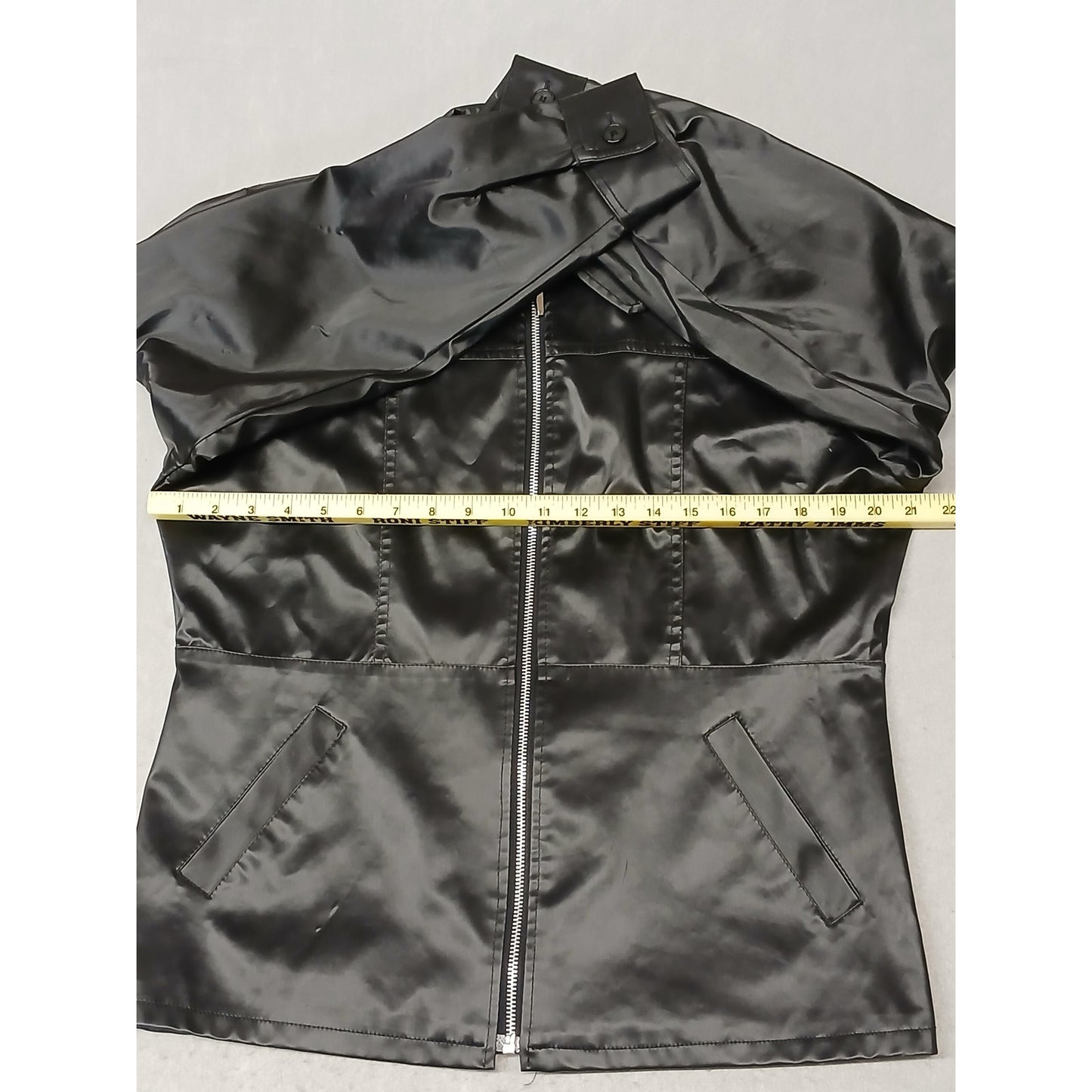 RAVE (Large) Women's 90's Black Faux Leather Zip Jacket