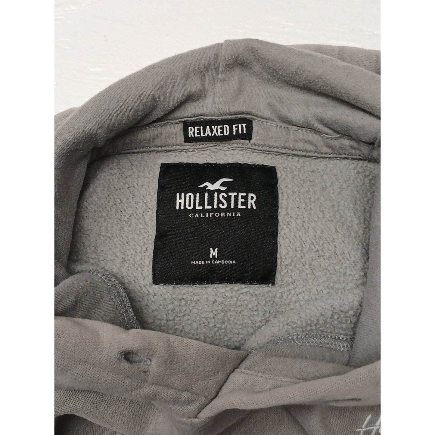 Hollister (Medium) Men's Gray Relaxed Fit Hoodie Sweatshirt