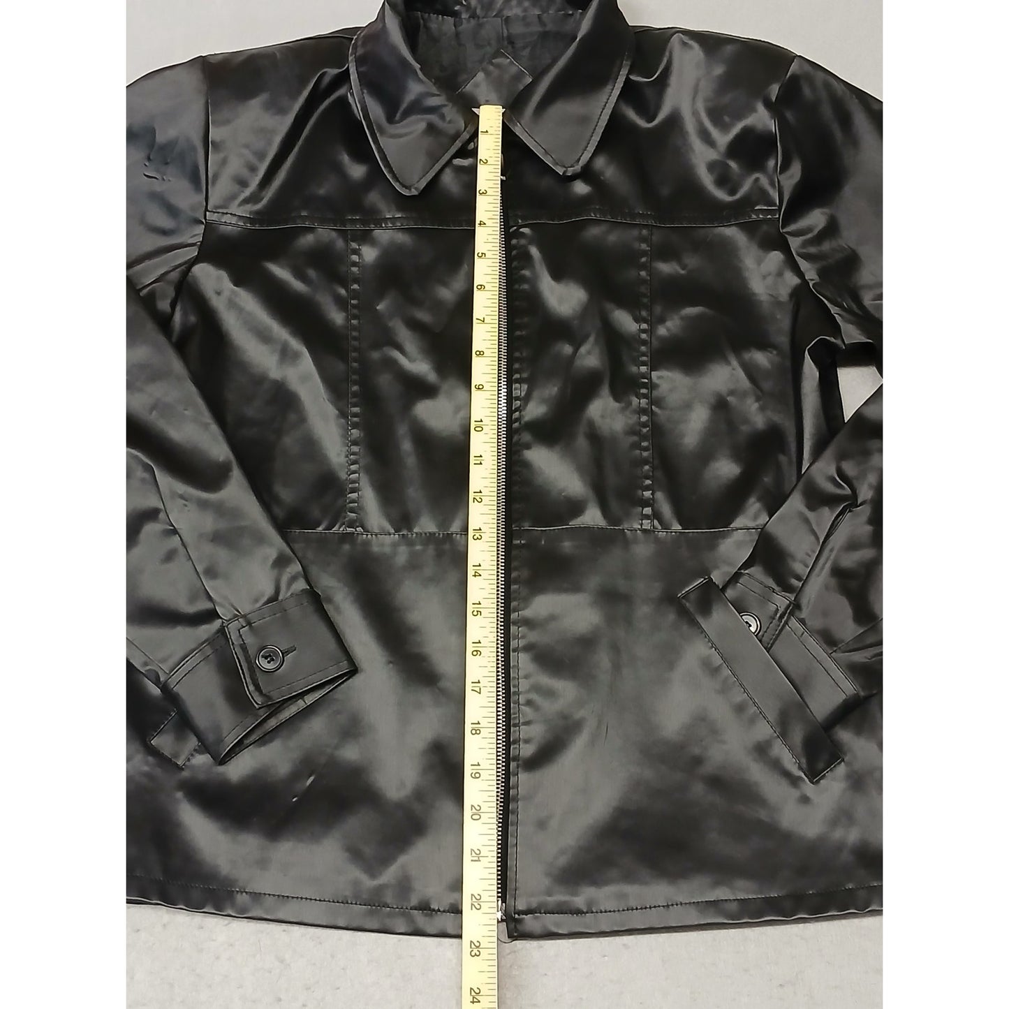 RAVE (Large) Women's 90's Black Faux Leather Zip Jacket