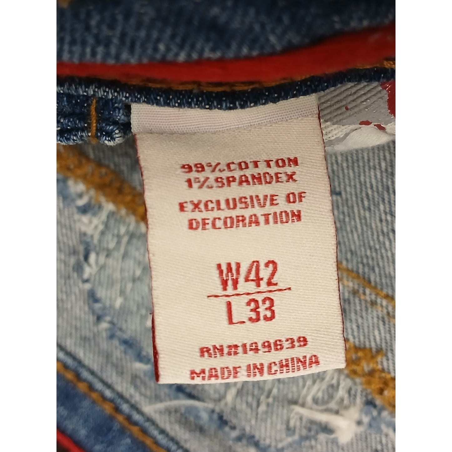 Smugglers Moon (42x33) Y2K Distressed Straight Blue Denim Jeans