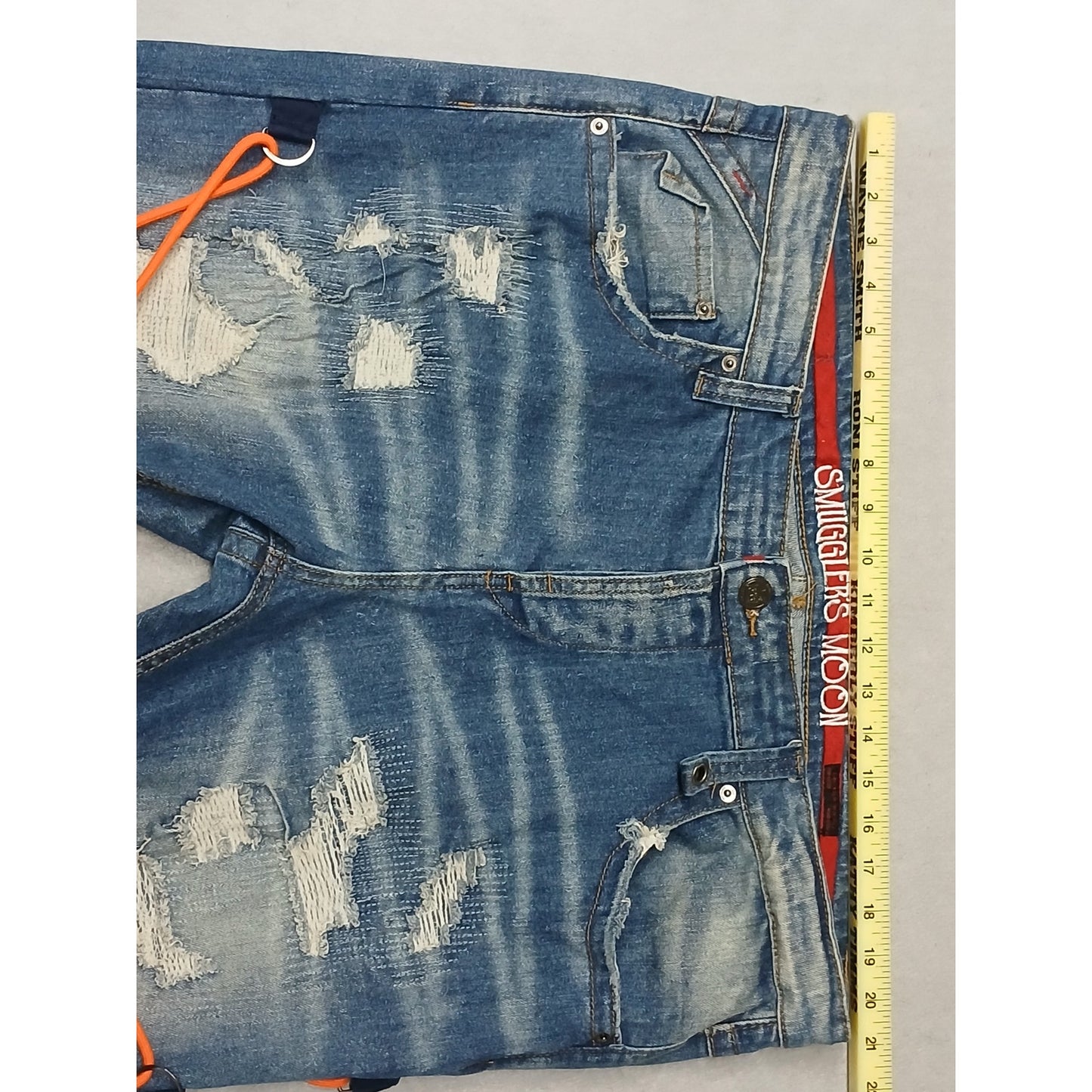 Smugglers Moon (42x33) Y2K Distressed Straight Blue Denim Jeans
