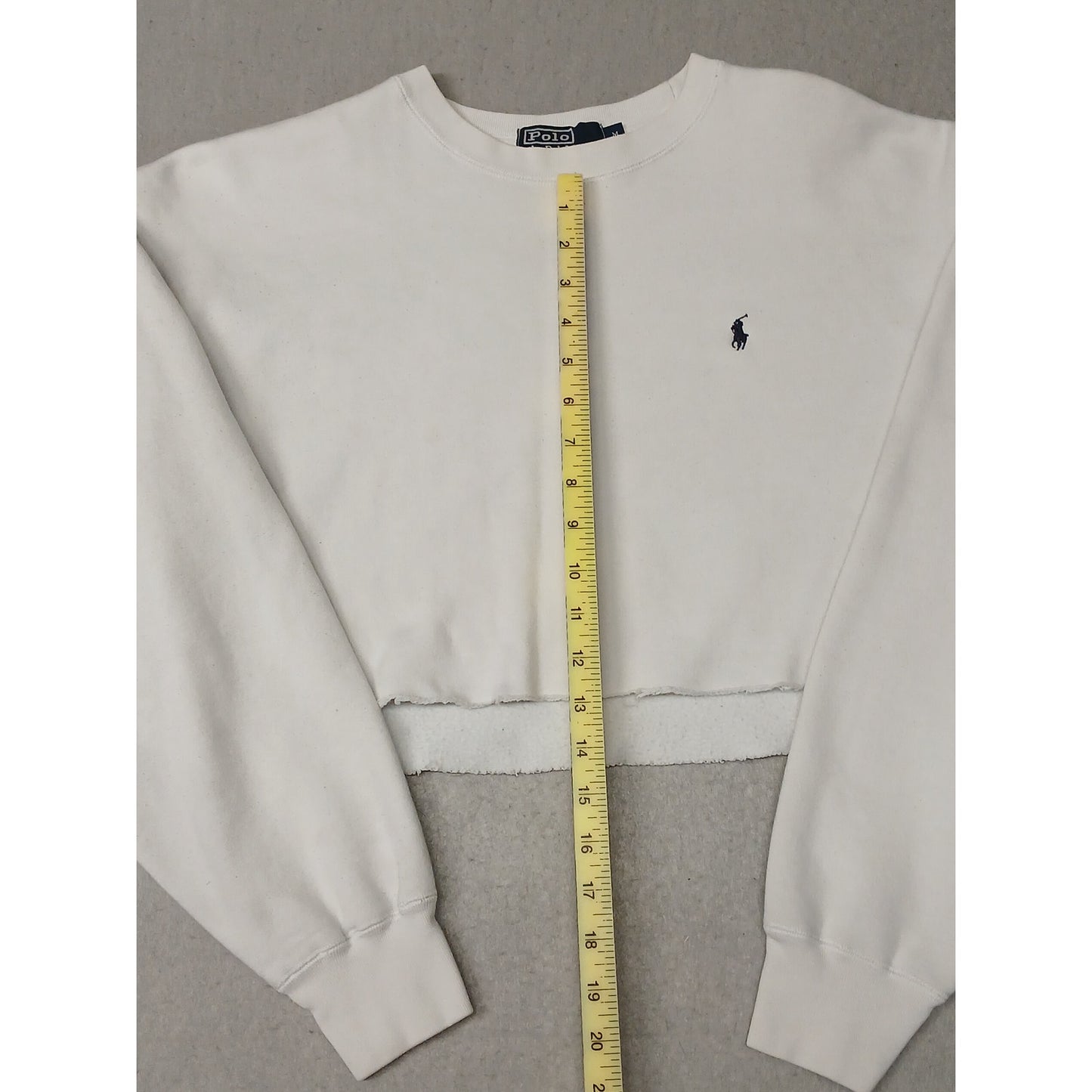 Polo Ralph Lauren (Medium) White Crop Crew Sweatshirt