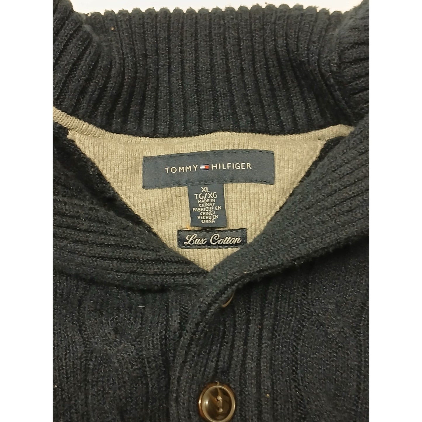 Tommy Hilfiger (XL) Lux Cotton Blue Zip Pull Over Sweatshirt