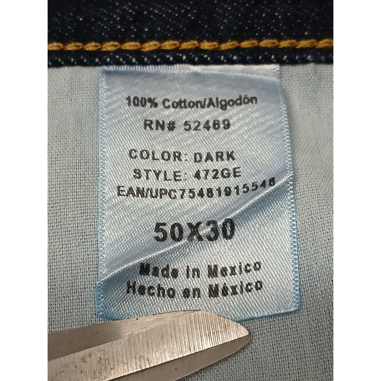 George (50x30) Men's Straight Leg Relaxed Blue Denim Jeans