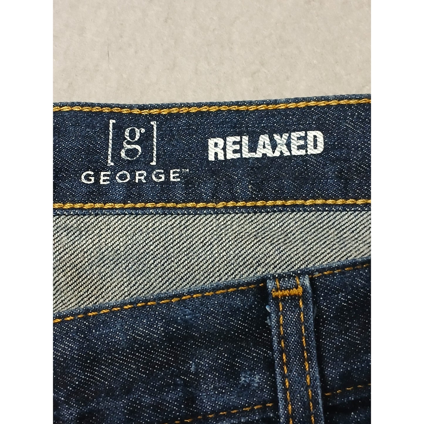 George (50x30) Men's Straight Leg Relaxed Blue Denim Jeans
