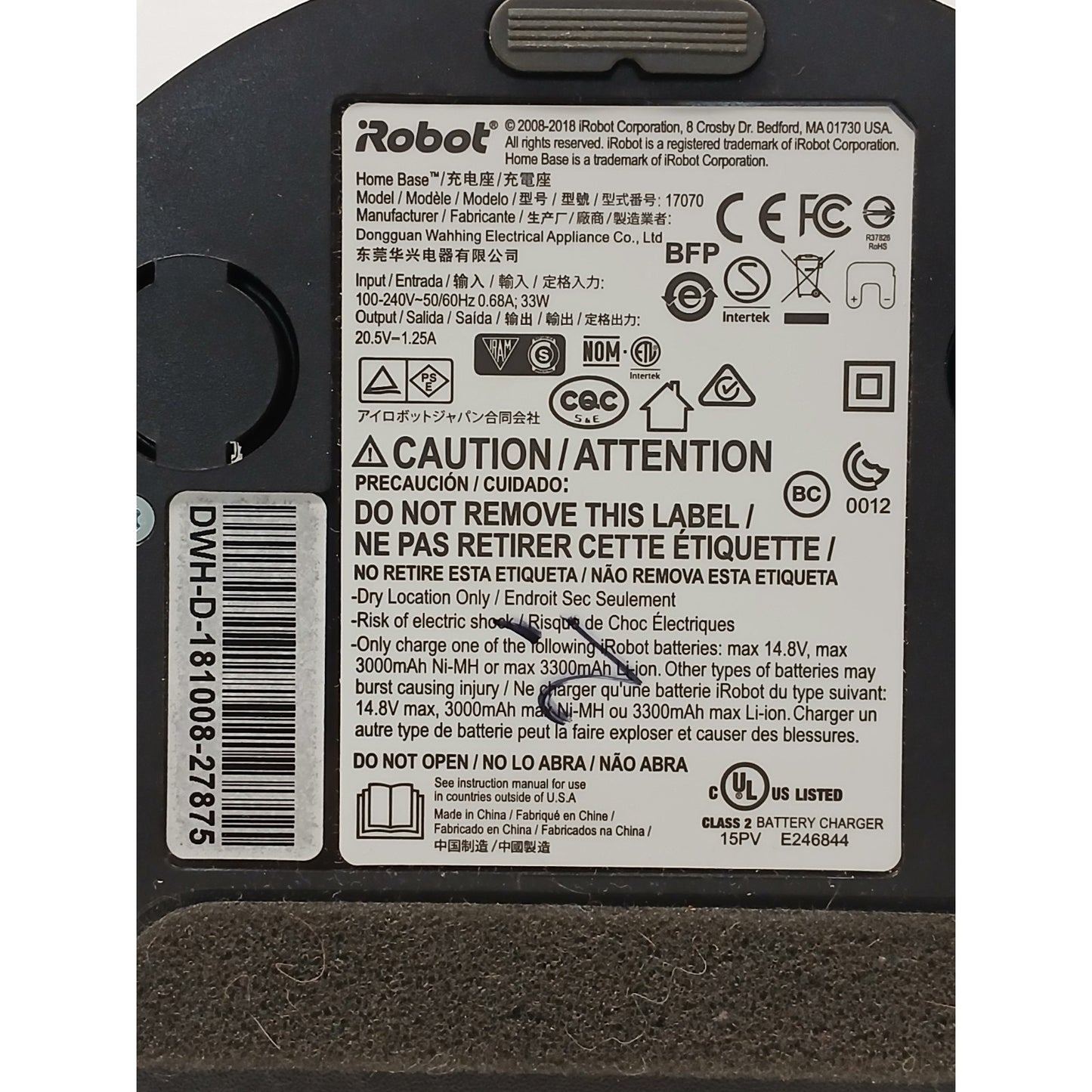 iRobot Roomba Home Base Charging Station Model: 17070