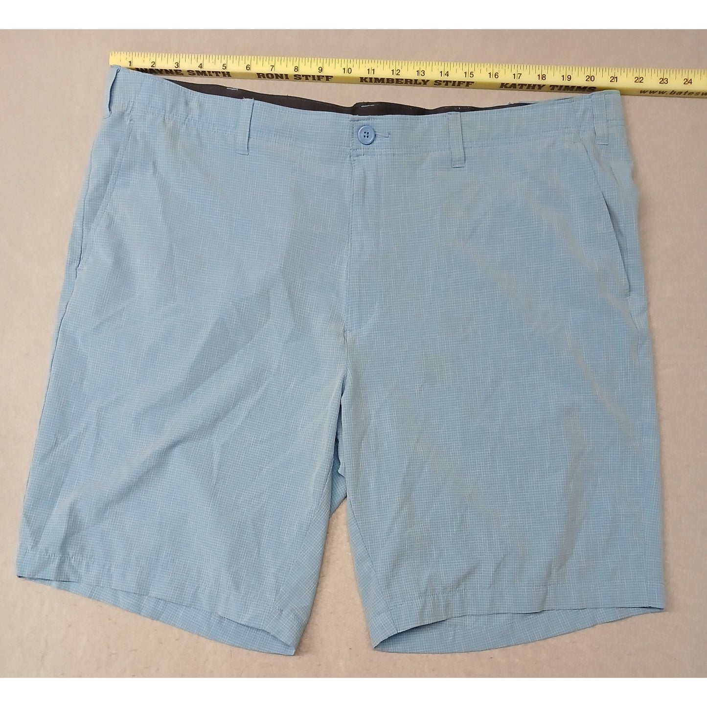 BCG (44W) Men's Blue Dri-Fit Plaid Golf Shorts