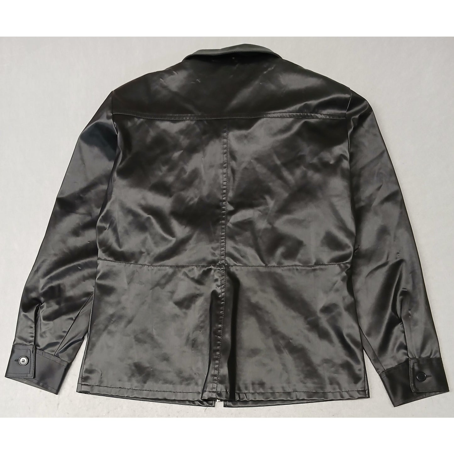 RAVE (Large) Women's 90's Black Faux Leather Zip Jacket