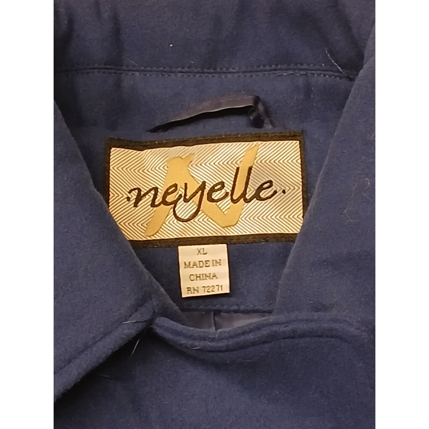 Neyelle (XL)Women's Blue Mid Length Wool Over Coat