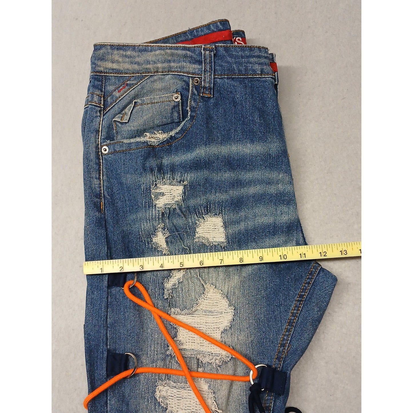 Smugglers Moon (42x33) Y2K Distressed Straight Blue Denim Jeans