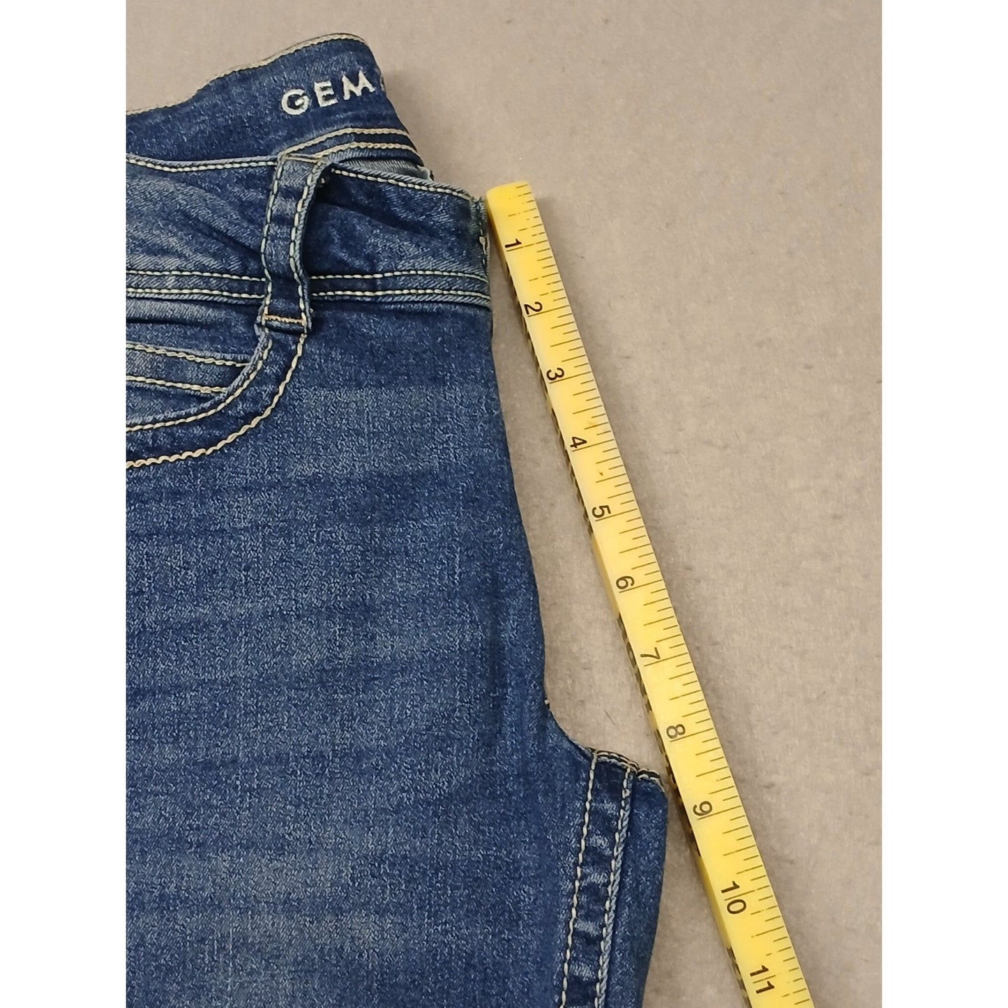 Gemma Rae (7/28) Women's Gem Skinny Straight Fit Blue Denim Jeans