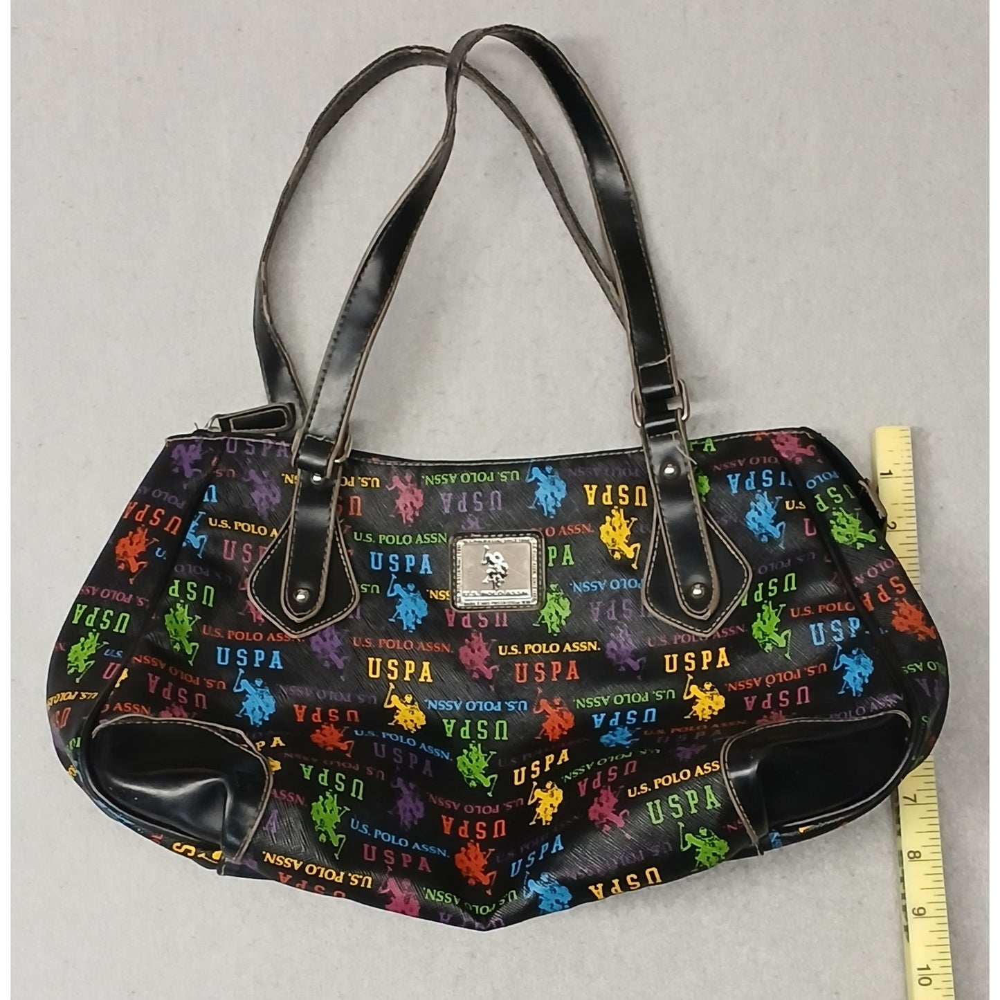 U.S. Polo Assn. Nylon Multicolor Logo Shoulder Tote Bag