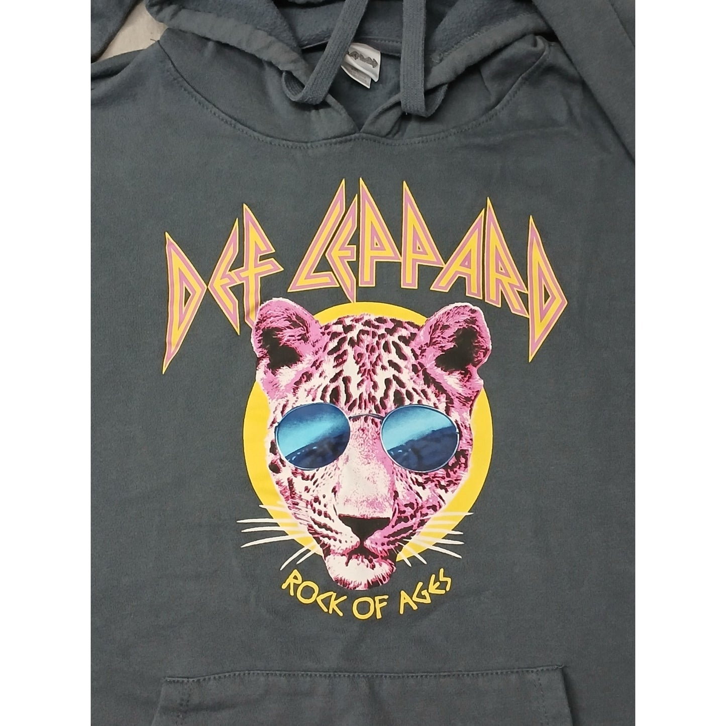 Def Leppard (2XL) Gray Cotton Blend Pullover Hoodie