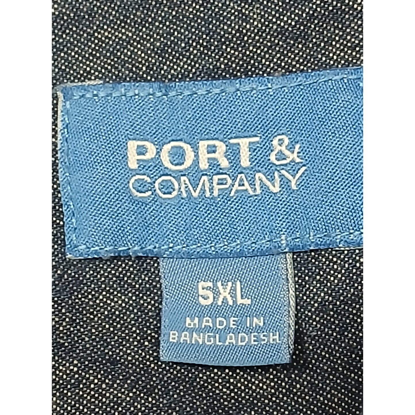 Port & Company (5XL) Men's Slim Fit Dark Denim Jean Shirt