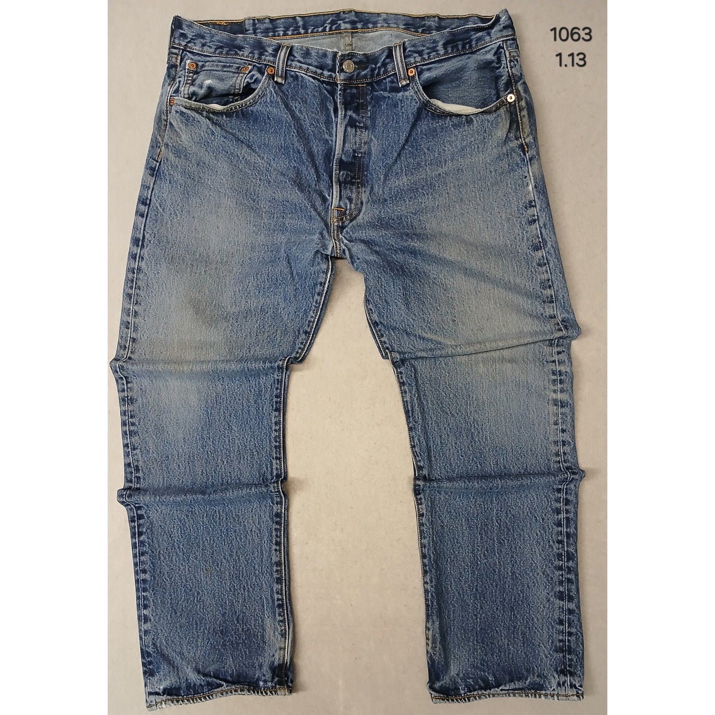 Levi's 501 (38x32) Original Fit Straight Blue Denim Jeans