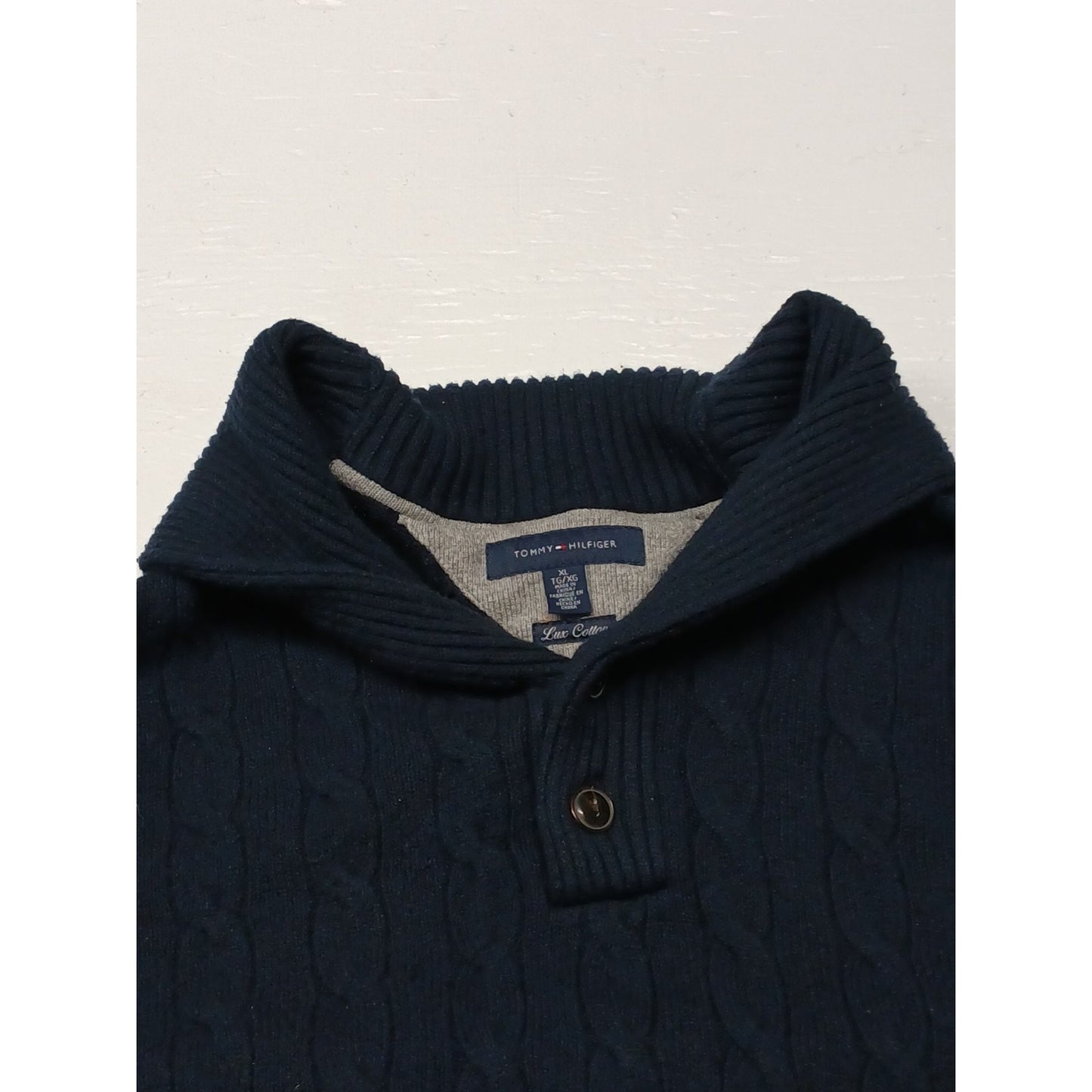 Tommy Hilfiger (XL) Lux Cotton Blue Zip Pull Over Sweatshirt