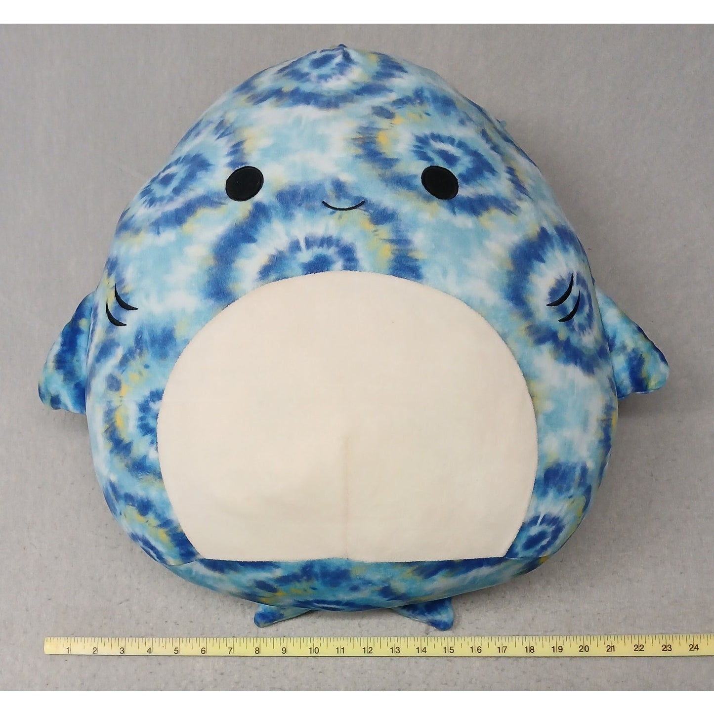 Squishmallow 20" Blue Tie Dye Luther The Shark Plush