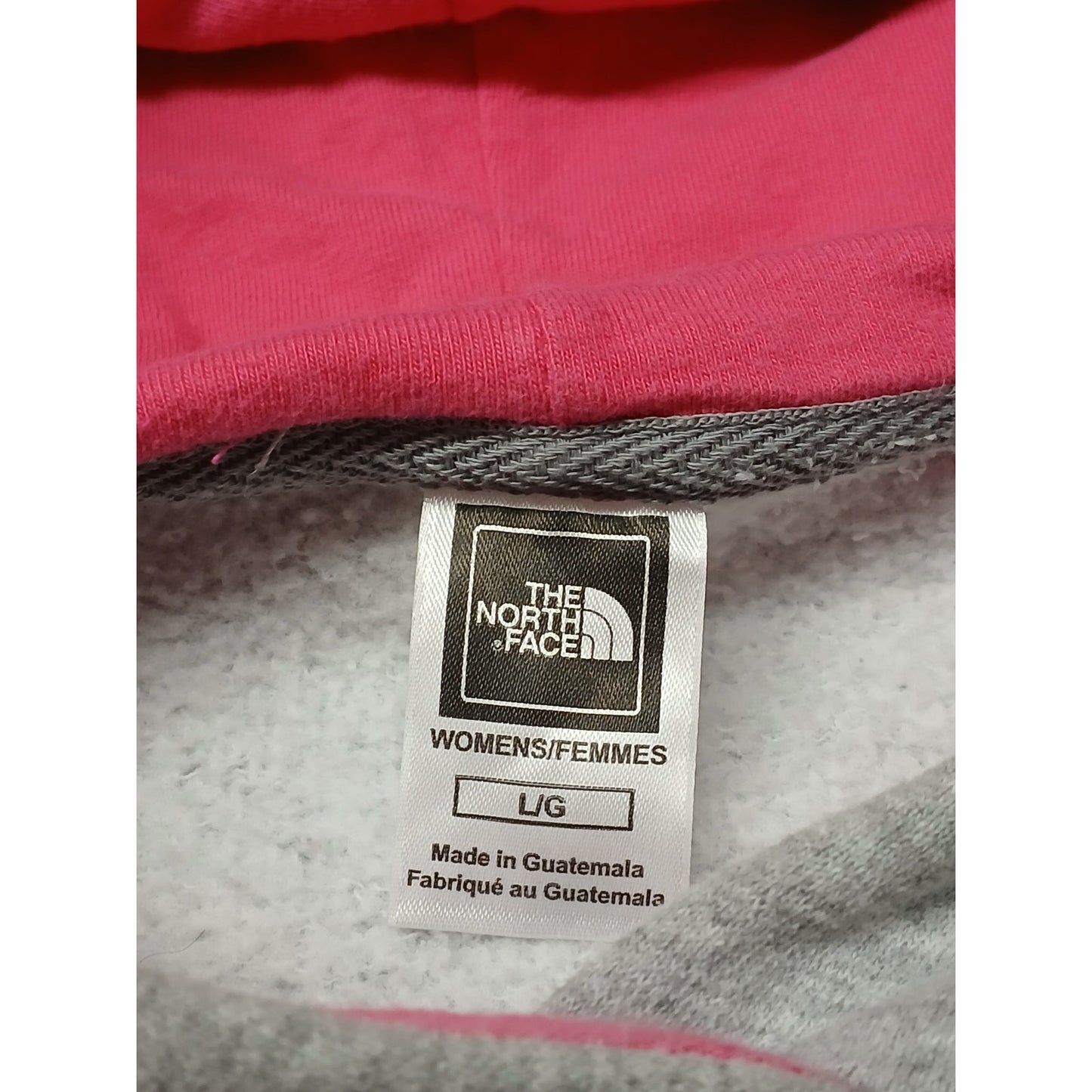 North Face (Large) Gray Pink Pullover Hoodie Sweatshirt