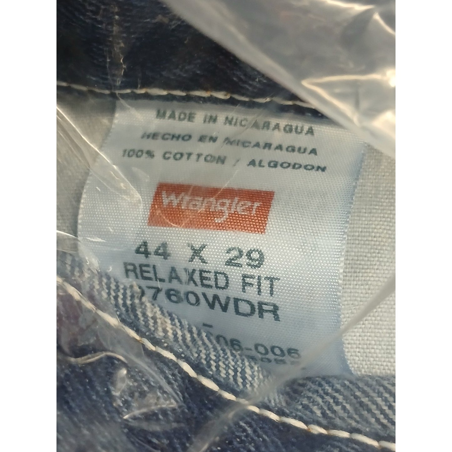 Wranlger (44x29) Men's Relaxed Straight Leg Blue Denim Jeans