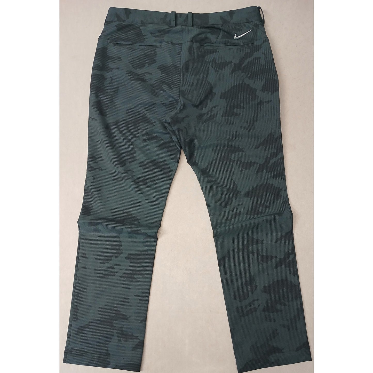 Nike (34x30) Men's Straight Green Camo Dri-Fit Golf Trousers