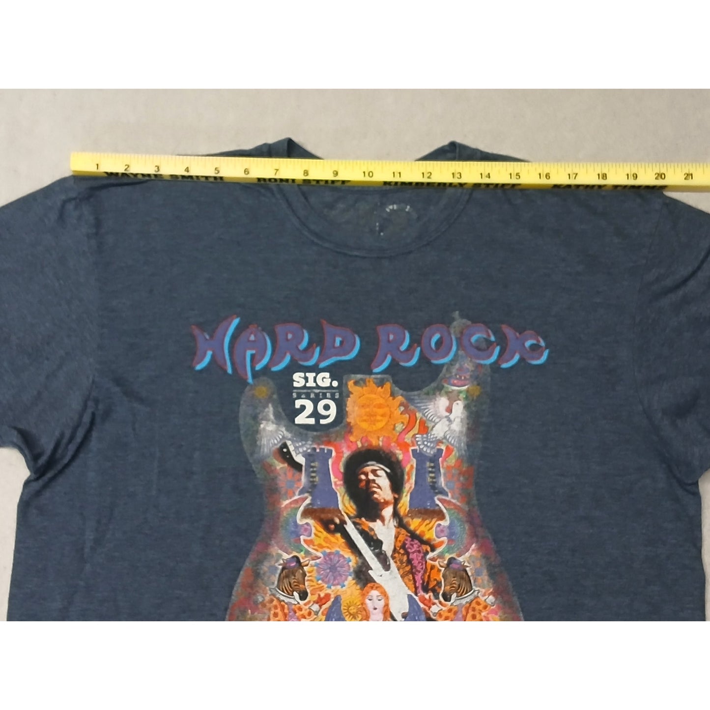 Hard Rock Cafe (24x22") Gray Jimmy Hendrix Houston Tee Shirt