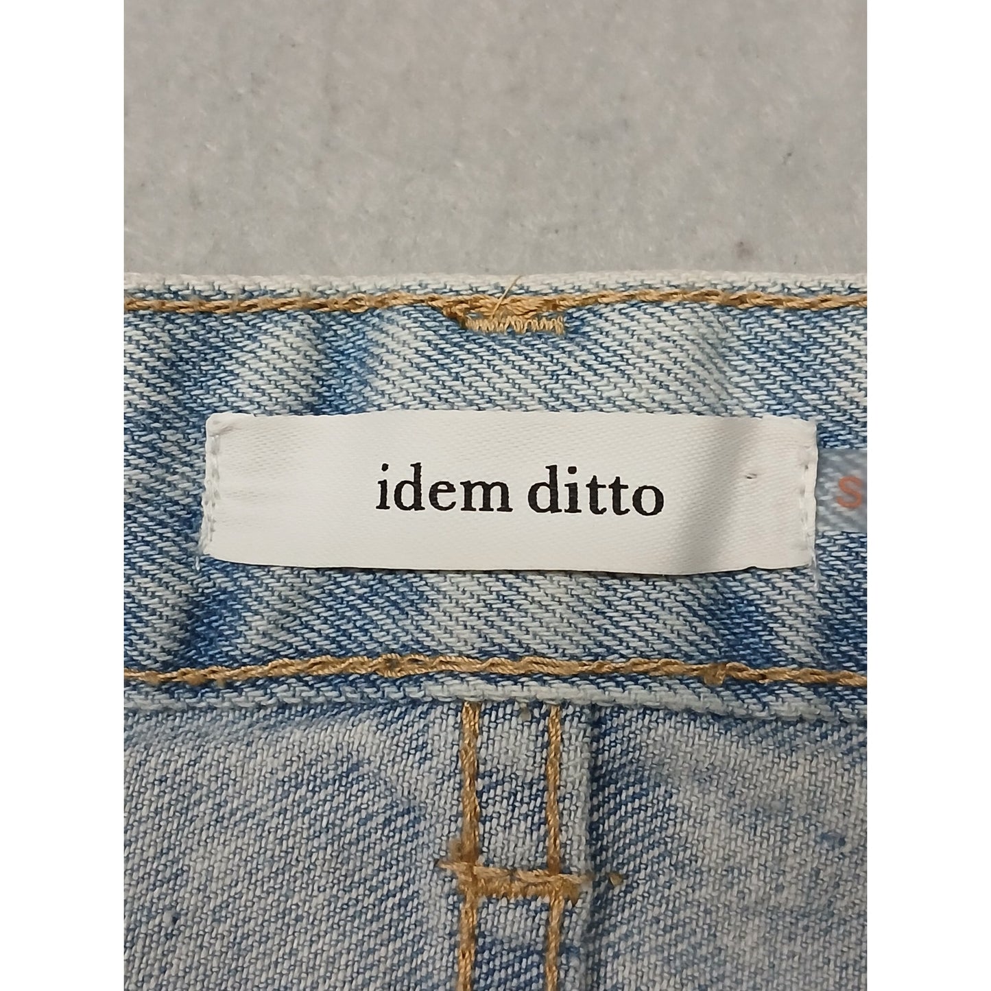 Item Ditto (Small) Vintage Distressed Light Denim Mini Skirt
