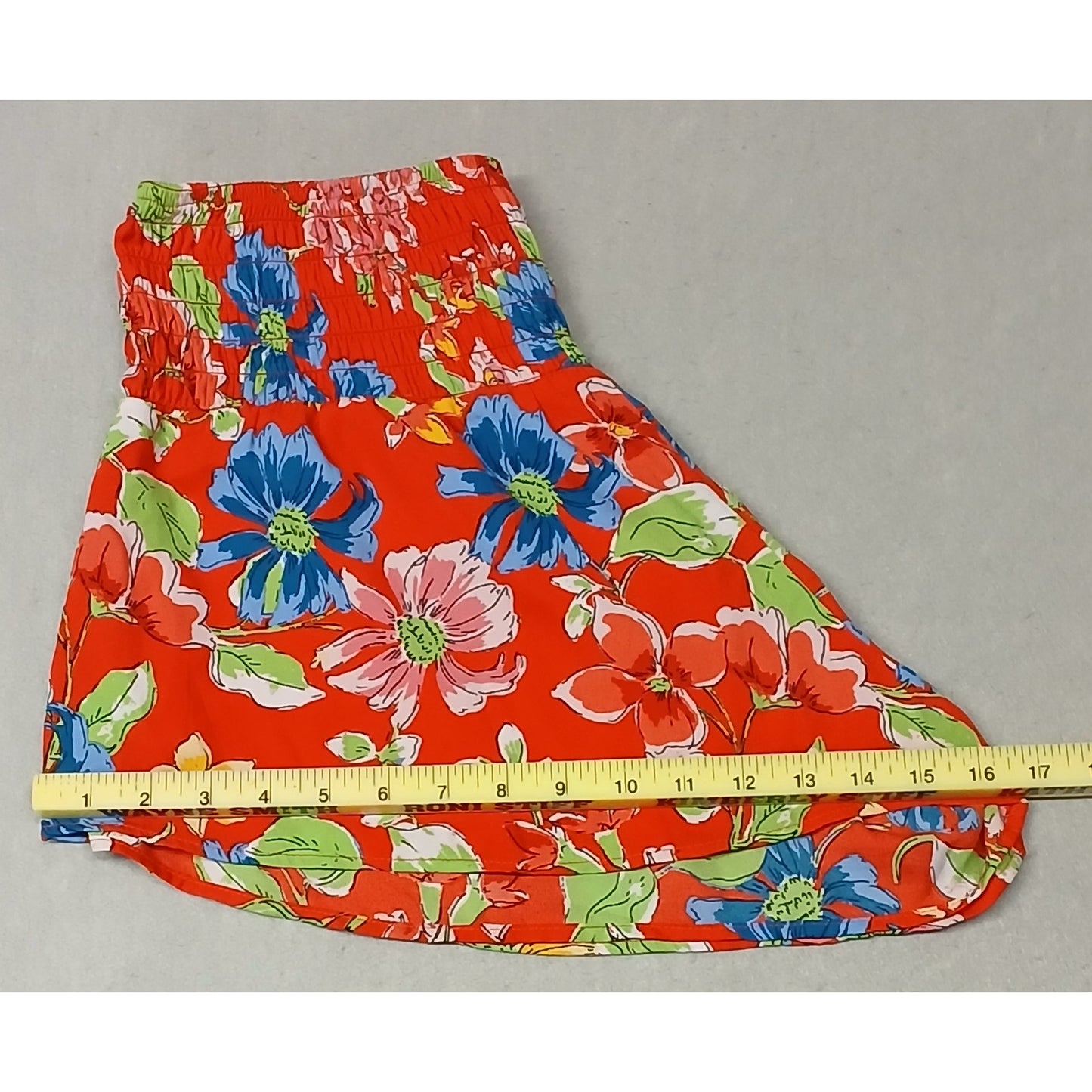 Sienna Sky (Large) Red Floral Ruffle Flowy Boho Shorts