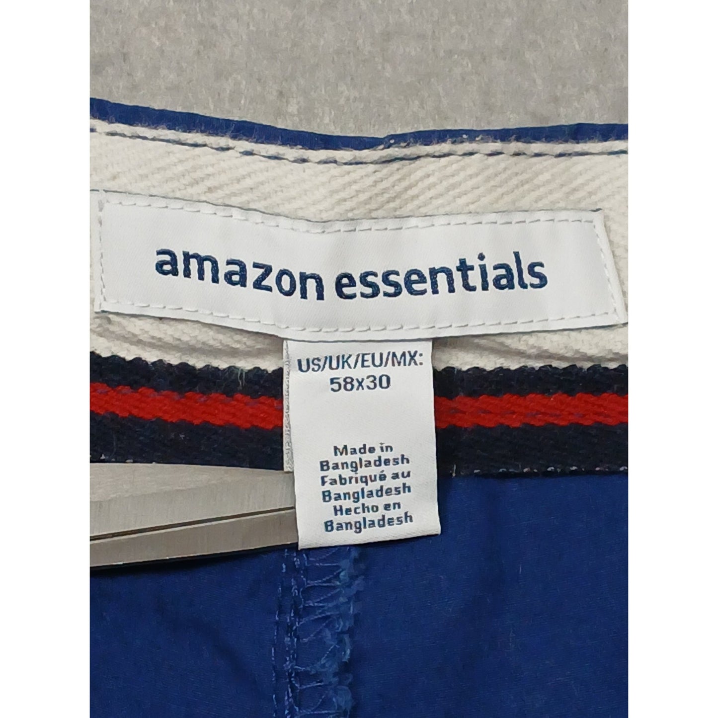 Amazon Essentials (58x30) Men's Blue Straight Dri-Fit Trousers