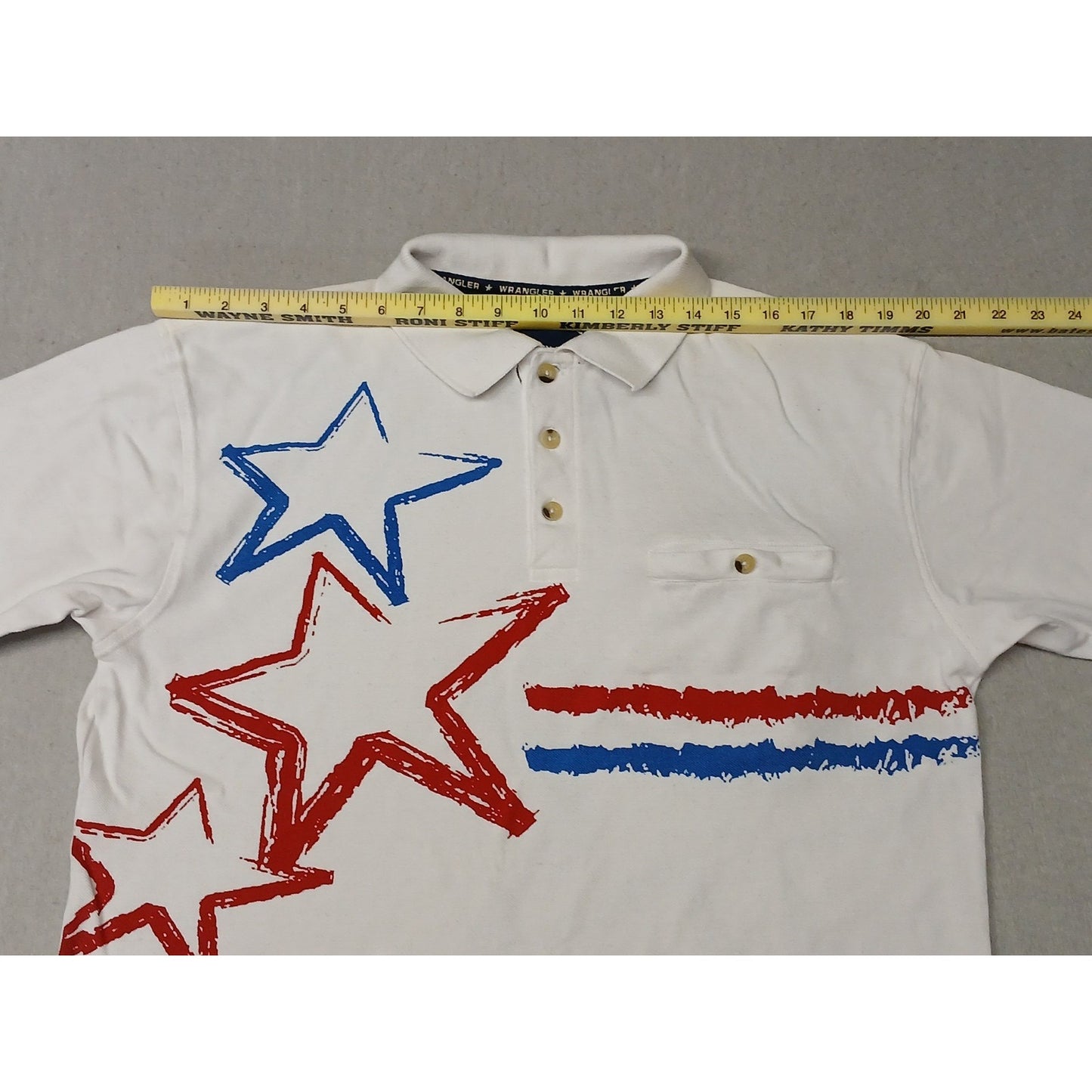 Wrangler (Medium) 4th Of July White Collar Cotton Polo Shirt