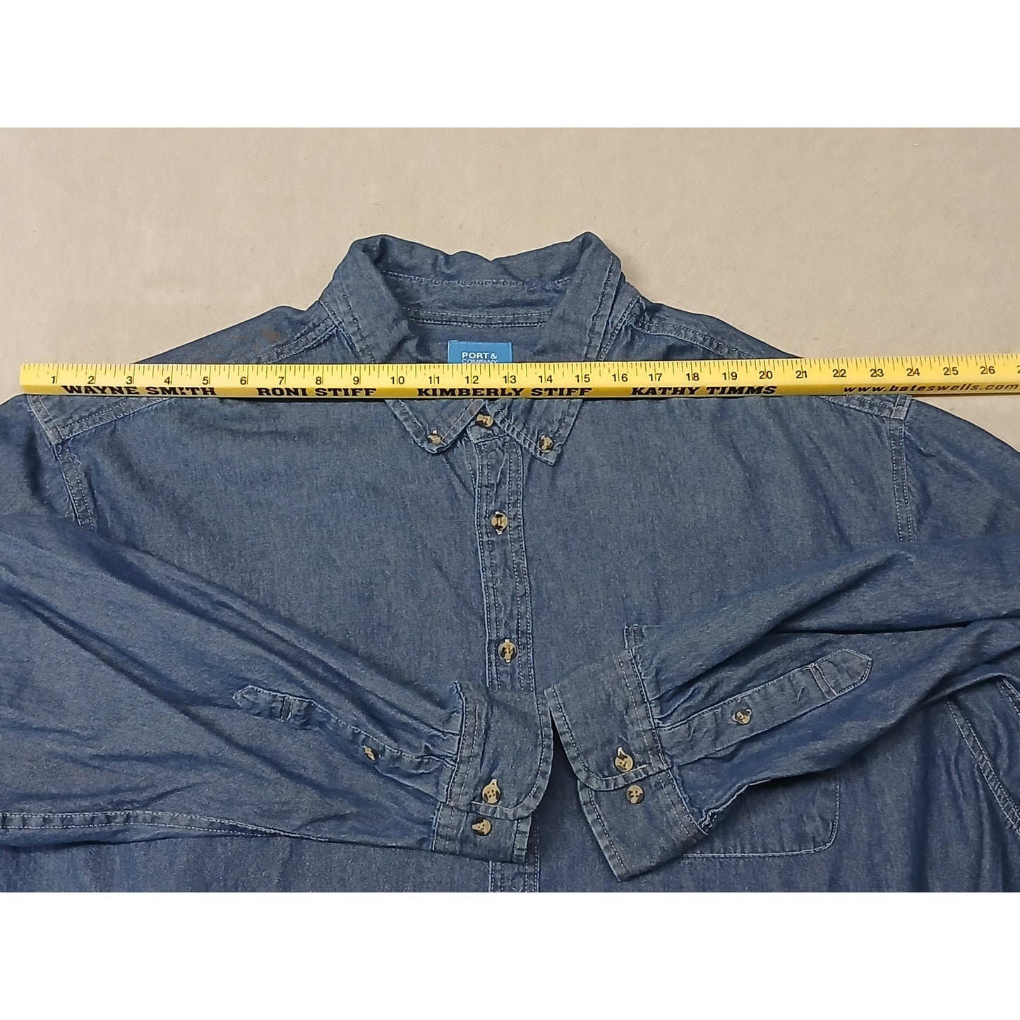 Port & Company (5XL) Men's Slim Fit Dark Denim Jean Shirt