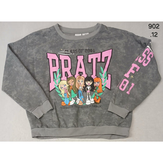 BRATZ (2XL) Women's Gray Crew Neck Pullover Sweatshirt