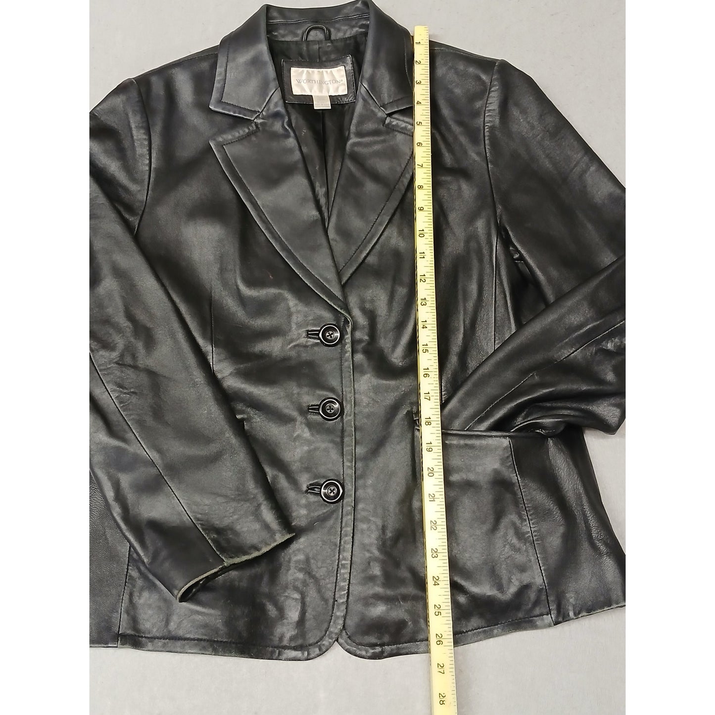 Worthington (Large) Vintage Genuine Basic Zip Leather Jacket