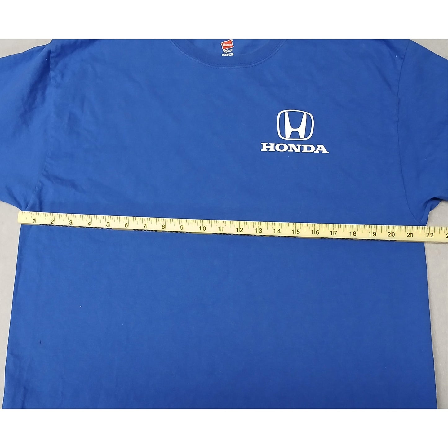 Hanes (XL) Blue Honda Logo Short Sleeve Crew Neck Tee Shirt