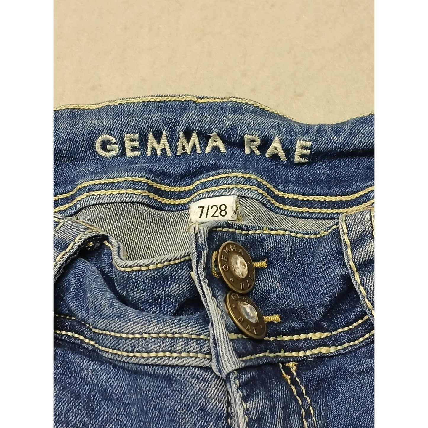 Gemma Rae (7/28) Women's Gem Skinny Straight Fit Blue Denim Jeans