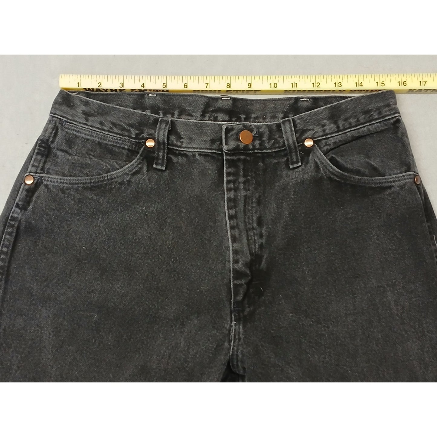 Wrangler (34x34) Mens Vintage Straight Leg Black Denim Jeans