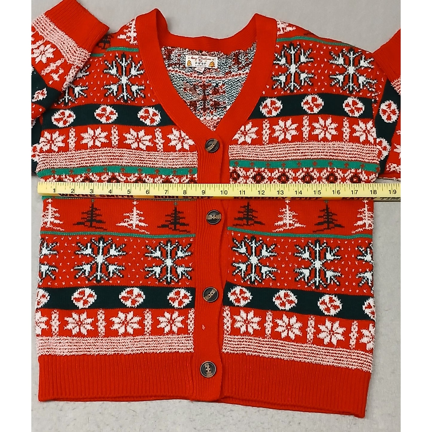 POOF (Medium)Women's Button Ugly Xmas Pullover Sweater