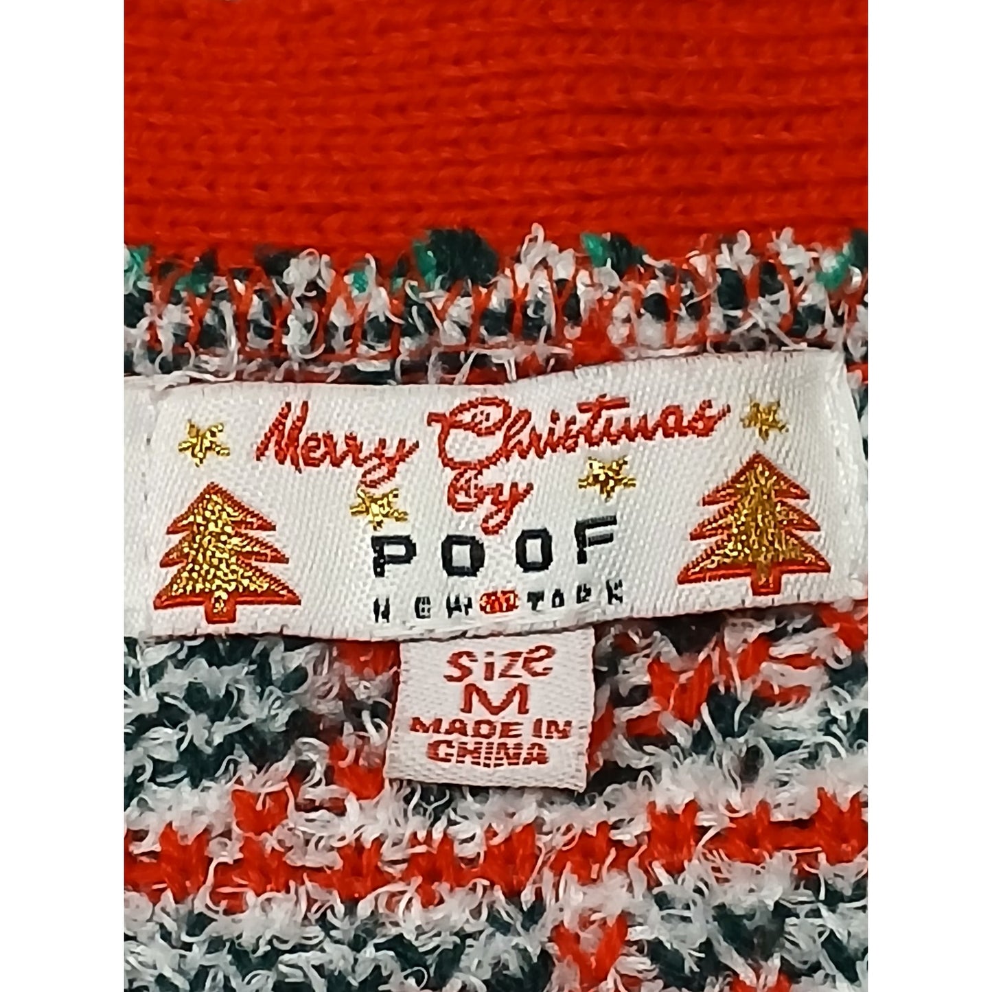 POOF (Medium)Women's Button Ugly Xmas Pullover Sweater
