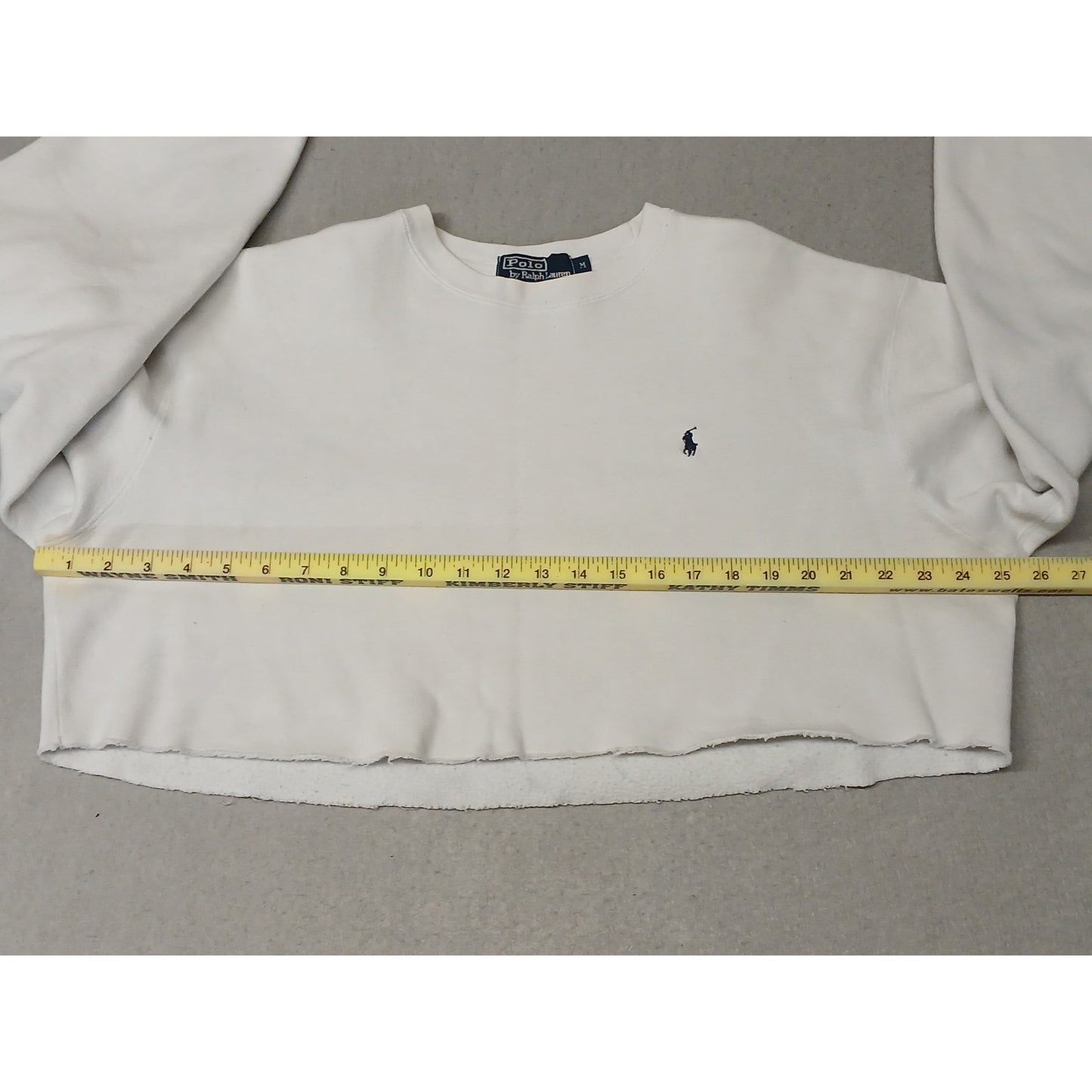 Polo Ralph Lauren (Medium) White Crop Crew Sweatshirt