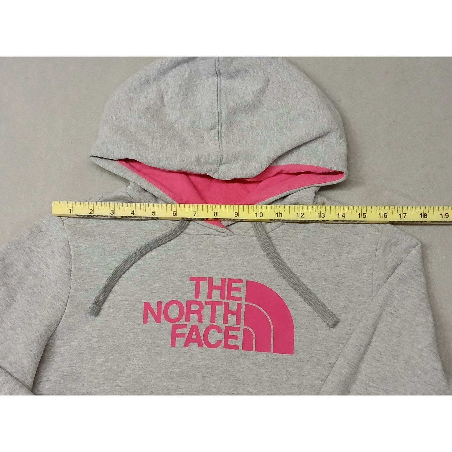 North Face (Large) Gray Pink Pullover Hoodie Sweatshirt